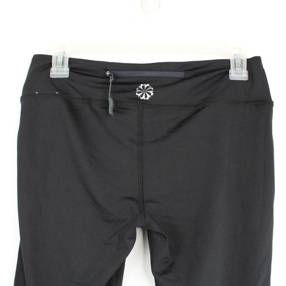 Women’s Reflex Capris Leggings, Zipper Pocket, Black, Gray Stripe, Size Large - Picture 5 of 8